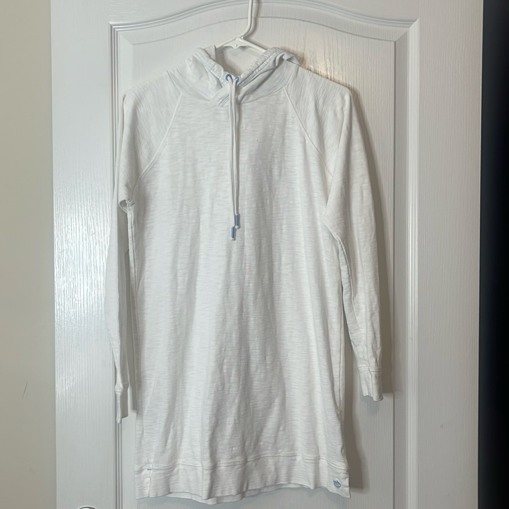 Southern Tide Scuba Pullover Hooded Dress White Small